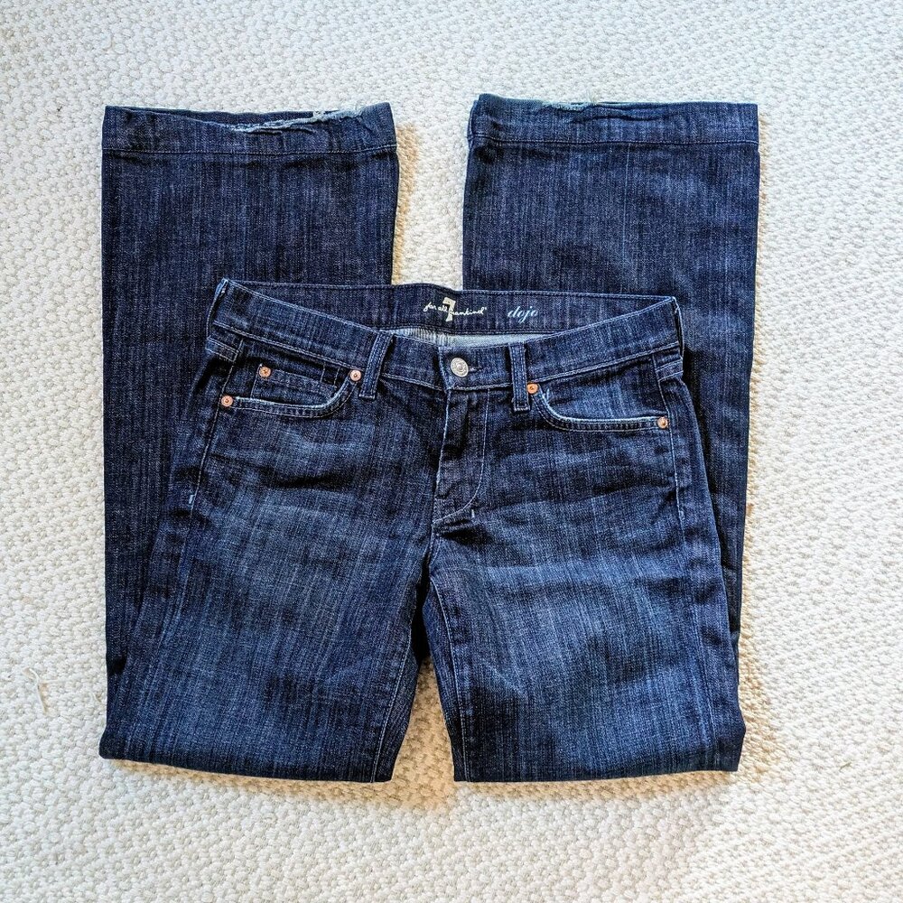 7 For All Mankind Dark Blue Flare Jeans